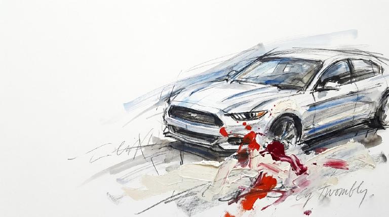 Abstract graphic with comic borders. A white BMW X5 moves over a prone figure on a road. A second department vehicle, identifiable by a light bar, also moves over the figure. Flat, respectful tone.
