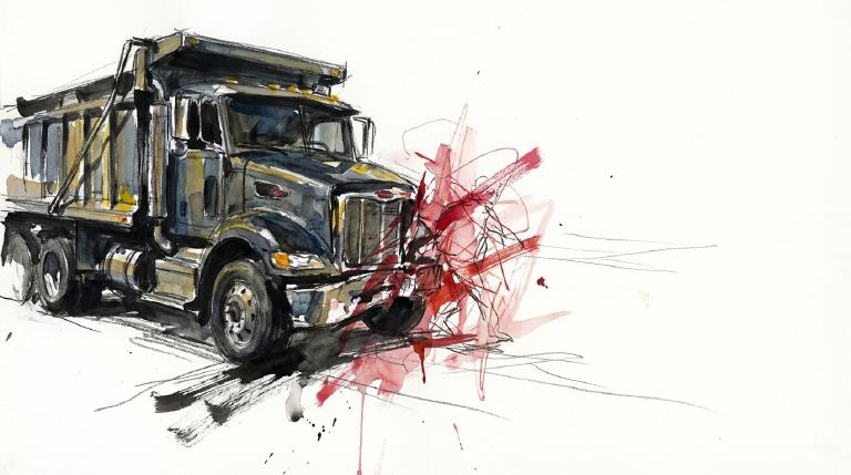 She had the walk. The SUV turned right.