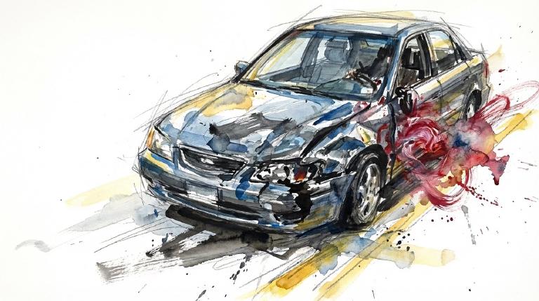 East Tremont at dusk. A body and a front end.