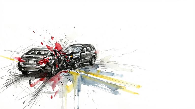 Parsons and 79th: a bike, a sedan, a fall