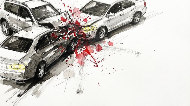 Belt Parkway at dawn. A man in the road. Two cars. No second chance.