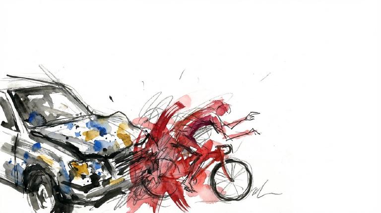 East 14th and Third: another rider down